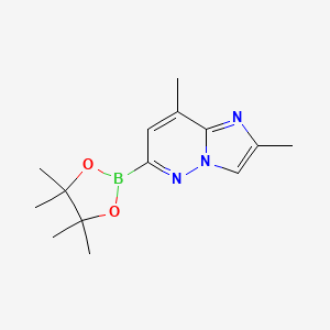 2,8-Dimethyl-6-(4,4,5,5-tetramethyl-1,3,2-dioxaborolan-2-yl)imidazo[1,2-b]pyridazine chemical structure (CAS 1825352-86-0)