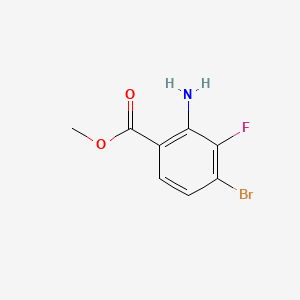 Methyl 2-amino-4-bromo-3-fluorobenzoate chemical structure (CAS 1825390-63-3)