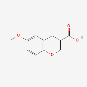 6-Methoxychroman-3-carboxylic acid chemical structure (CAS 182570-26-9)