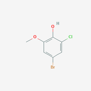 4-Bromo-2-chloro-6-methoxyphenol chemical structure (CAS 1827620-20-1)