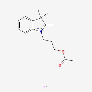 1-(3-Acetoxypropyl)-2,3,3-trimethyl-3H-indol-1-ium iodide chemical structure (CAS 182873-70-7)