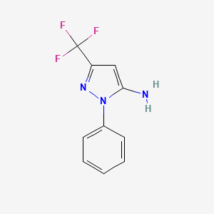 1-Phenyl-3-(trifluoromethyl)-1H-pyrazol-5-amine chemical structure (CAS 182923-55-3)