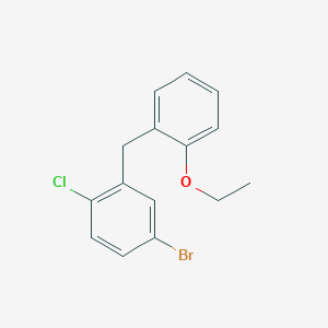 4-Bromo-1-chloro-2-(2-ethoxybenzyl)benzene chemical structure (CAS 1830346-16-1)