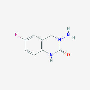 3-Amino-6-fluoro-3,4-dihydroquinazolin-2(1H)-one chemical structure (CAS 183054-21-9)