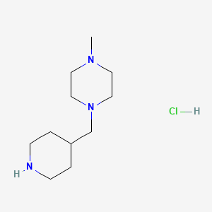 1-Methyl-4-(piperidin-4-ylmethyl)piperazine hydrochloride chemical structure (CAS 1831151-60-0)