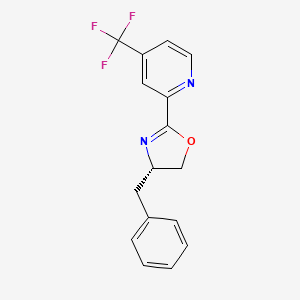 (S)-4-Benzyl-2-(4-(trifluoromethyl)pyridin-2-yl)-4,5-dihydrooxazole chemical structure (CAS 1831829-87-8)