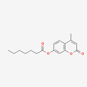 4-Methyl-2-oxo-2H-chromen-7-yl heptanoate chemical structure (CAS 18319-92-1)