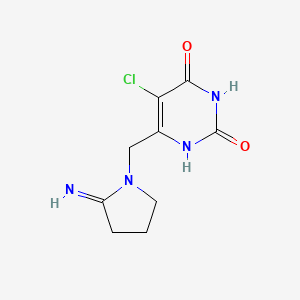5-Chloro-6-((2-iminopyrrolidin-1-yl)methyl)pyrimidine-2,4(1H,3H)-dione chemical structure (CAS 183204-74-2)