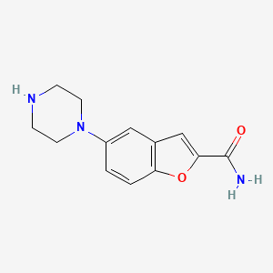 5-(Piperazin-1-yl)benzofuran-2-carboxamide chemical structure (CAS 183288-46-2)