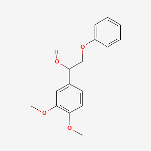 1-(3,4-Dimethoxyphenyl)-2-phenoxyethanol chemical structure (CAS 183303-74-4)