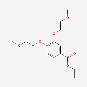 Ethyl 3,4-bis(2-methoxyethoxy)benzoate chemical structure (CAS 183322-16-9)