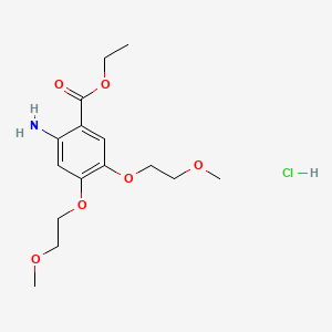 Ethyl 2-amino-4,5-bis(2-methoxyethoxy)benzoate hydrochloride chemical structure (CAS 183322-17-0)
