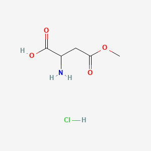 2-Amino-4-methoxy-4-oxobutanoic acid hydrochloride chemical structure (CAS 1835-52-5)