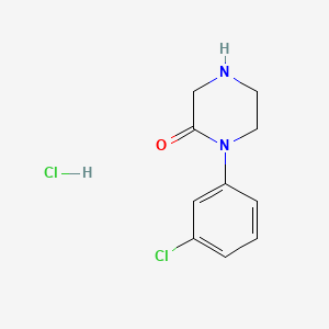 1-(3-Chlorophenyl)piperazin-2-one hydrochloride chemical structure (CAS 183500-94-9)