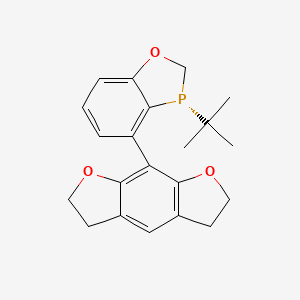 (R)-3-(tert-Butyl)-4-(2,3,5,6-tetrahydrobenzo[1,2-b:5,4-b']difuran-8-yl)-2,3-dihydrobenzo[d][1,3]oxaphosphole chemical structure (CAS 1835717-07-1)