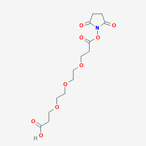 3-(2-(2-(3-((2,5-Dioxopyrrolidin-1-yl)oxy)-3-oxopropoxy)ethoxy)ethoxy)propanoic acid chemical structure (CAS 1835759-79-9)