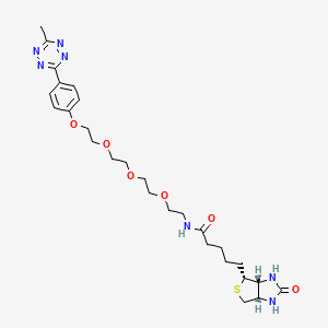 N-(2-(2-(2-(2-(4-(6-Methyl-1,2,4,5-tetrazin-3-yl)phenoxy)ethoxy)ethoxy)ethoxy)ethyl)-5-((3aR,4R,6aS)-2-oxohexahydro-1H-thieno[3,4-d]imidazol-4-yl)pentanamide chemical structure (CAS 1835759-81-3)