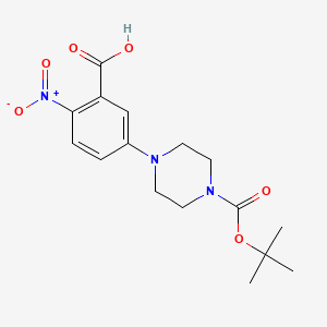 5-(4-(tert-Butoxycarbonyl)piperazin-1-yl)-2-nitrobenzoic acid chemical structure (CAS 183622-36-8)