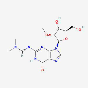 N'-(9-((2R,3R,4R,5R)-4-Hydroxy-5-(hydroxymethyl)-3-methoxytetrahydrofuran-2-yl)-6-oxo-6,9-dihydro-1H-purin-2-yl)-N,N-dimethylformimidamide chemical structure (CAS 183737-04-4)