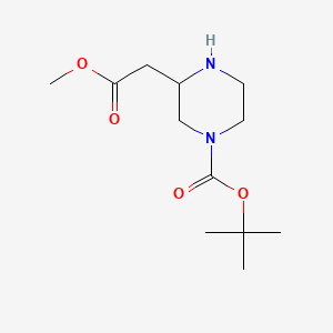 tert-Butyl 3-(2-methoxy-2-oxoethyl)piperazine-1-carboxylate chemical structure (CAS 183742-33-8)