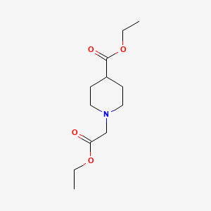 Ethyl 1-(2-ethoxy-2-oxoethyl)piperidine-4-carboxylate chemical structure (CAS 1838-39-7)