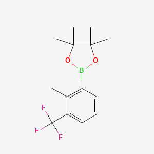 4,4,5,5-Tetramethyl-2-(2-methyl-3-(trifluoromethyl)phenyl)-1,3,2-dioxaborolane chemical structure (CAS 1838186-45-0)