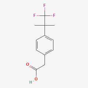 2-(4-(1,1,1-Trifluoro-2-methylpropan-2-yl)phenyl)acetic acid chemical structure (CAS 1838654-95-7)