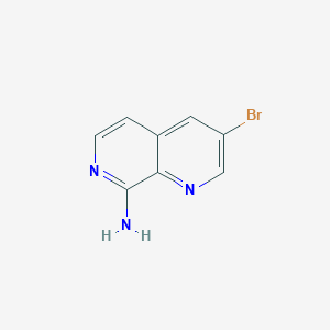 3-Bromo-1,7-naphthyridin-8-amine chemical structure (CAS 1838674-91-1)