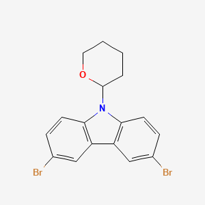 3,6-Dibromo-9-(tetrahydro-2H-pyran-2-yl)-9H-carbazole chemical structure (CAS 1838679-86-9)