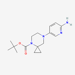 tert-Butyl 7-(6-aminopyridin-3-yl)-4,7-diazaspiro[2.5]octane-4-carboxylate chemical structure (CAS 1838704-83-8)