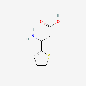 3-Amino-3-(thiophen-2-yl)propanoic acid chemical structure (CAS 18389-46-3)
