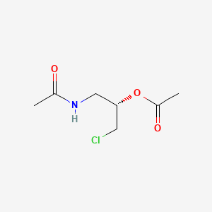 (S)-1-Acetamido-3-chloropropan-2-yl acetate chemical structure (CAS 183905-31-9)