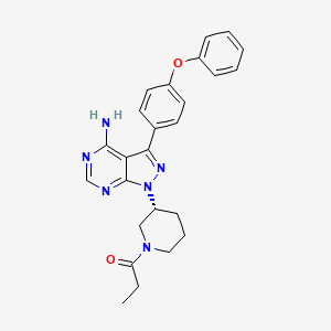 (R)-1-(3-(4-Amino-3-(4-phenoxyphenyl)-1H-pyrazolo[3,4-d]pyrimidin-1-yl)piperidin-1-yl)propan-1-one chemical structure (CAS 1839099-22-7)