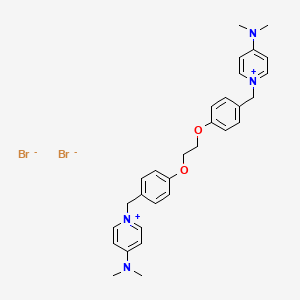 1,1'-(((Ethane-1,2-diylbis(oxy))bis(4,1-phenylene))bis(methylene))bis(4-(dimethylamino)pyridin-1-ium) bromide chemical structure (CAS 1839150-63-8)