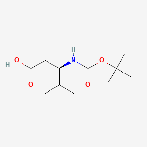 (R)-3-((tert-Butoxycarbonyl)amino)-4-methylpentanoic acid chemical structure (CAS 183990-64-9)