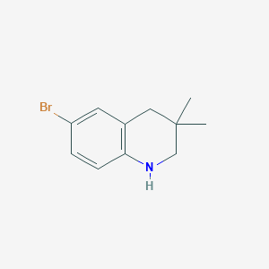 6-Bromo-3,3-dimethyl-1,2,3,4-tetrahydroquinoline chemical structure (CAS 184041-19-8)