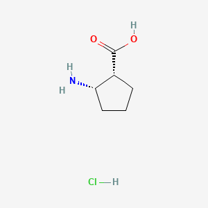 (1R,2S)-rel-2-Aminocyclopentanecarboxylic acid hydrochloride chemical structure (CAS 18414-30-7)