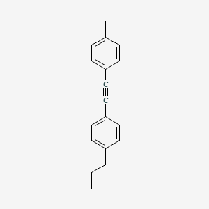 1-Methyl-4-((4-propylphenyl)ethynyl)benzene chemical structure (CAS 184161-94-2)
