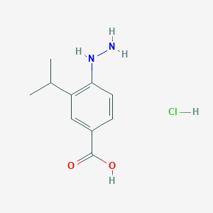 4-Hydrazineyl-3-isopropylbenzoic acid hydrochloride chemical structure (CAS 184163-20-0)