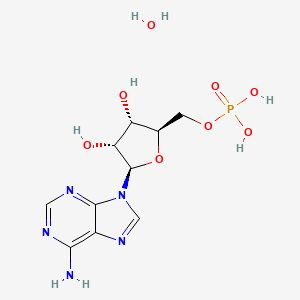 ((2R,3S,4R,5R)-5-(6-Amino-9H-purin-9-yl)-3,4-dihydroxytetrahydrofuran-2-yl)methyl dihydrogen phosphate hydrate chemical structure (CAS 18422-05-4)
