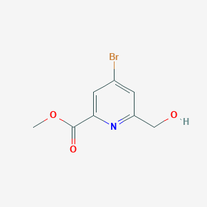 Methyl 4-bromo-6-(hydroxymethyl)picolinate chemical structure (CAS 1842336-50-8)