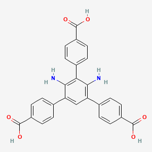 2',4'-Diamino-5'-(4-carboxyphenyl)-[1,1':3',1''-terphenyl]-4,4''-dicarboxylic acid chemical structure (CAS 1842393-51-4)