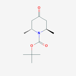 (2R,6R)-rel-tert-Butyl 2,6-dimethyl-4-oxopiperidine-1-carboxylate chemical structure (CAS 184368-70-5)