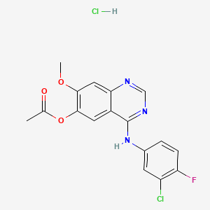 4-((3-Chloro-4-fluorophenyl)amino)-7-methoxyquinazolin-6-yl acetate hydrochloride chemical structure (CAS 184475-70-5)