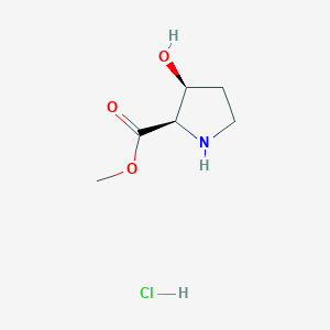 Methyl (2R,3S)-3-hydroxypyrrolidine-2-carboxylate hydrochloride chemical structure (CAS 1844898-16-3)
