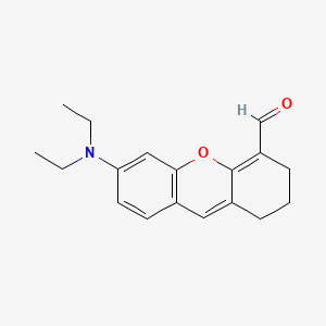 6-(Diethylamino)-2,3-dihydro-1H-xanthene-4-carbaldehyde chemical structure (CAS 1846576-70-2)