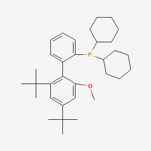 [2',4'-Bis(1,1-dimethylethyl)-6'-methoxy[1,1'-biphenyl]-2-yl]dicyclohexylphosphine chemical structure (CAS 1848244-75-6)