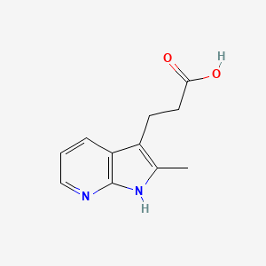 3-(2-Methyl-1H-pyrrolo[2,3-b]pyridin-3-yl)propanoic acid chemical structure (CAS 18502-18-6)
