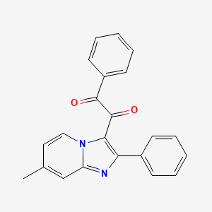 1-(7-Methyl-2-phenylimidazo[1,2-a]pyridin-3-yl)-2-phenylethane-1,2-dione chemical structure (CAS 1850276-58-2)