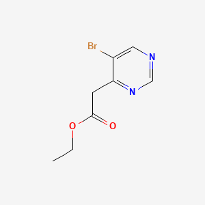 Ethyl 2-(5-bromopyrimidin-4-yl)acetate chemical structure (CAS 185030-22-2)